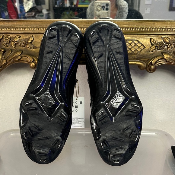 Adidas Adizero Afterburner 8 Black and White Men's Baseball Metal Cleats - Picture 7 of 8